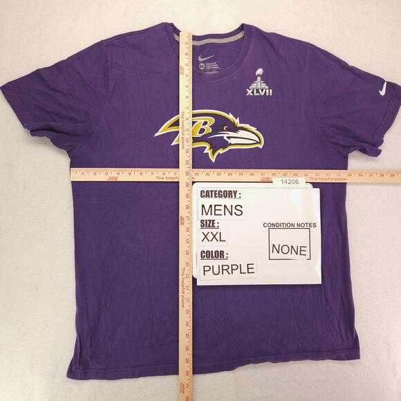 Nike Baltimore Ravens 52 R Lewis Football Graphic T Shirt Mens Size 2XL Purple - Picture 5 of 9
